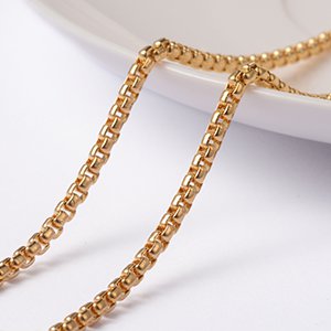 CH64559 Stainless Steel Cable chains  FOR JEWELLERY 2,5X1,5mm/1Meters/   Gold Plated, Venetian Chain  ,Material ,, (10 0) ()