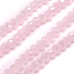 CH64580 Glass glass beads rondelle,faceted ,6x4mm/88pcs ,pink color (0 0)