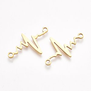 CH64618 Ατσαλινο συνδετικο καρδιογραφημα   24x16mm/1τεμ. επιχρυσο χρωμα,   ,συνθεση ,αγιου βαλεντινου,συνδετικα (0 0)