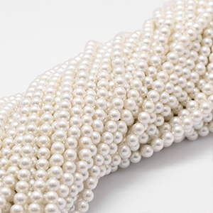 CH64638 Συνθετικη περλα/shell pearls στρογγυλο  για κοσμημα 4mm/~95τεμ. φυσικο χρωμα,   ,συνθεση κοχυλι,χαντρα (0 0)