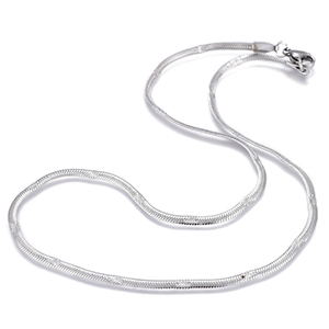 CH64681 Κοσμήματα Ατσάλινα Κολιέ Με Κούμπωμα ,43cm/2,5mm/1Τεμ. ,Ατσάλινο Χρώμα,Snake Chain Flat (1 0) (12gr) ()
