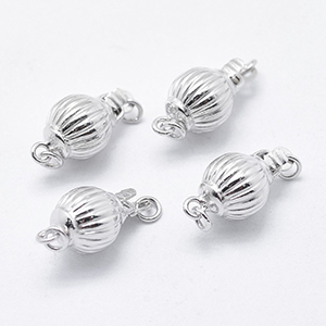 CH64713 Clasps and lobsters sterling silver 925 ball,with 1 hook ,16x8mm/1pcs ,silver color (-1 0)