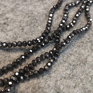 CH64724 Glass glass beads rondelle,faceted ,4x3mm/140pcs ,black ab color (0 0)