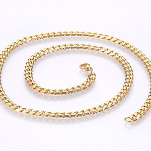 CH64754 Jewellery necklaces curb chain,no filter ,55cm/1,5mm/1pcs ,gold plated (0 0)