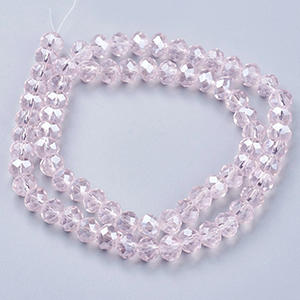 CH64807 Rondelle faceted glass beads ,for jewellery 6x4mm/95pcs/ pink color,   ,material glass,,beads (0 0)