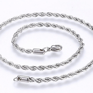 CH64820 Stainless steel rope chain with lobster claw clasp  for jewellery 45cm//1pcs//4mm   steel color, with clasp  ,material stainless steel,, (0 0)