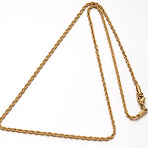 CH64821 Ατσαλινες αλυσιδες με κουμπωμα rope chain  για κοσμημα 50cm//2mm/1τεμ.   επιχρυσο χρωμα,με παπαγαλακια με κουμπωμα  ,συνθεση ανοξειδωτο ατσαλι, (-1 0)