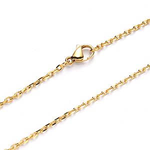 CH64824 Jewellery necklaces stainless steel cable chain,cable chain ,50cm/2mm/1pcs ,gold plated (0 0)