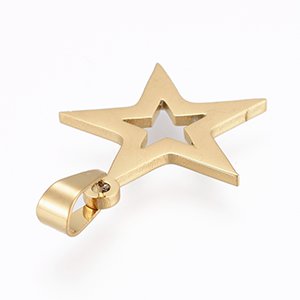 CH64905 Ματακια ατσαλινα αστερακια ,19x17mm/1τεμ.,επιχρυσο χρωμα (0 0)