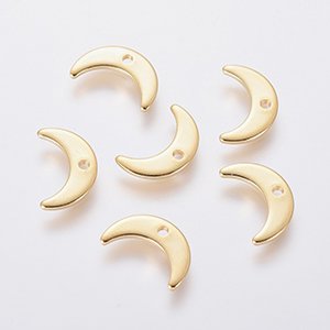 CH64958 Stainless steel horn charms 7x11mm/5pcs gold plated color (0 0)