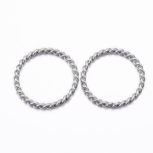 CH64965 Stainless steel ring charms ,for jewellery 24x2mm/1pcs/ stainless steel color,   ,material ,, (0 0)