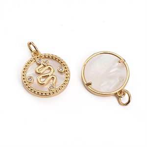 CH64972 Micropave brass cubic zirconia snake charms ,for jewellery 17x15mm/1pcs/ gold plated color, micropave  ,material ,,charms (0 0)