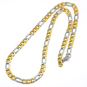 CH65020 Stainless steel necklace figuro chains for jewellery 60cm//1pcs golden/steel color,with lobster claw clasp with clasp  ,material ανοξείδωτο ατσάλι 304,, (0 0)