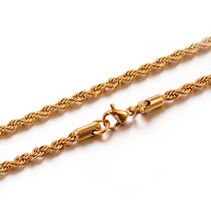 CH65024 Stainless steel rope chain with clasp for jewellery 50cm//1pcs gold plated color,with lobster claw clasp with clasp  ,material stainless steel,, (0 0)