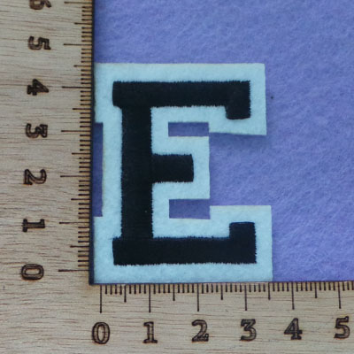 CH65069 Hotfix alphabet assorted,with letter e ,45x30mm/2pcs,black color (0 0)