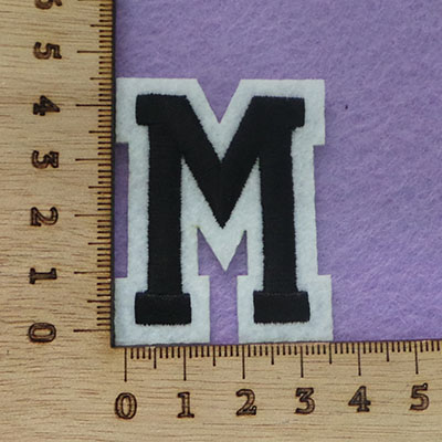 CH65077 Hotfix alphabet assorted,with letter m ,45x30mm/2pcs,black color (0 0)