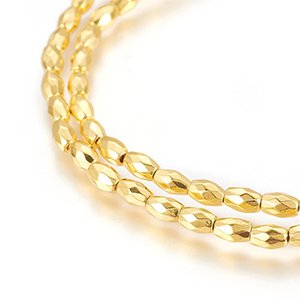 CH65169 Synthetic Hematite Rice Shape Beads FOR JEWELLERY 5X3,5mm/76Pcs/ GOLD PLATED color, ,Material ,BEADS (0 0) ()