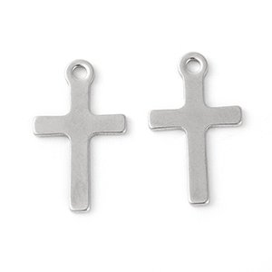 CH65191 Stainless steel cross pendants ,for jewellery 16x10mm/10pcs/ steel color,laser cut flat  ,material stainless steel,charms (0 0)