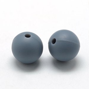 CH65198 Food grade silicone beads  20mm/2pcs grey color for pacifier/decoration cartoon beads (0 0)
