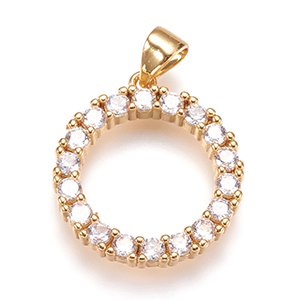 CH65207 Pendants and charms brass round shape,micropave ,20x18mm/1pcs ,gold plated (0 0)