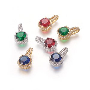 CH65214 Pendants and charms brass round shape,micropave ,17x10mm/1pcs ,gold plated (0 0)