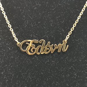 CH65236 Jewellery stainless steel necklaces names,eleni ,36x10mm/1pcs ,gold plated (0 0)