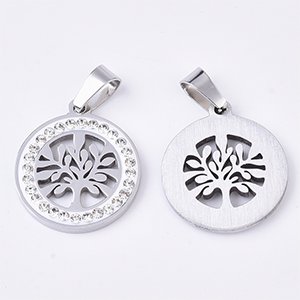 CH65251 Stainless steel tree of life pendants and charms (0 0)