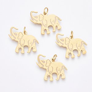 CH65267 Pendants and charms stainless steel elephants, ,24x17mm/1pcs ,gold plated (0 0)