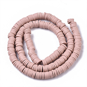 CH65365 Ροδελες πολυμερικου πηλου πλακε 6mm/380τεμ. σαπιο μηλο χρωμα για κοσμημα  χαντρα (0 0)