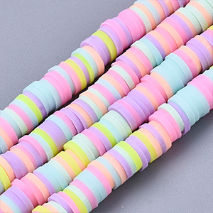 CH65366 Polymer clay heishi beads 6mm/380pcs mixed color (0 0)