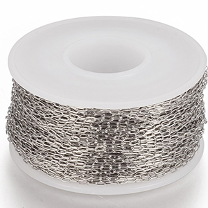 CH65412 Αλυσίδες Ατσάλι Paper clip Chain ,3X1,5mm/1Μέτρ. ,Ατσάλινο Χρώμα,Με το μέτρο (6.65 7) (6gr) ()