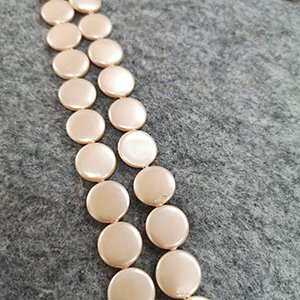 CH65473 Semi precious stones shell pearls round shape,flat ,14×3,5mm/1pcs ,peach color (0 0)