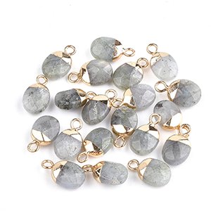 CH65545 Pendants and charms brass with semi precious stone oval,with stamping  blank ,14x8mm/1pcs ,gold plated (0 0)