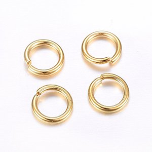 CH65557 Stainless steel open jump rings ,for jewellery 8x1mm/15pcs/ 24k gold plated,   ,material stainless steel,, (52 146)