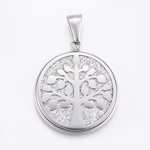 CH65559 Stainless steel tree of life pendants ,for jewellery 34x30mm/1pcs/ stainless steel color,   ,material ανοξείδωτο ατσάλι 304,, (0 0)