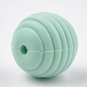 CH65575 Food grade silicone beads ,for pacifier 15mm//4pcs/ mint color, striped  ,material food grade silicone,cartoon,beads (0 0)
