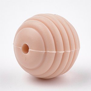 CH65577 Food grade silicone beads ,for pacifier 15mm//4pcs/ salmon color, striped  ,material food grade silicone,cartoon,beads (0 0)