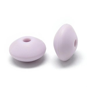CH65588 Silicone teether beads rondelle, ,12x6mm/5pcs ,lilac color (0 0)