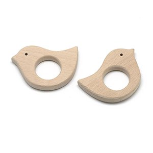 CH65601 Wooden Teether Toys  For Pacifier 55mm//2Pcs/   Natural Color,   ,Material ,,Charms (2 0) ()