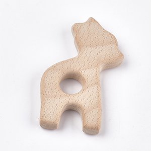 CH65605 Wooden Teether Toys  For Pacifier 55mm//2Pcs/   Natural Color,   ,Material ,,Charms (1 0) ()