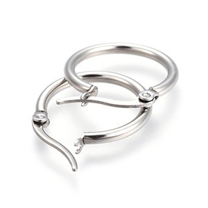 CH65650 Jewellery stainless steel earrings rings, ,21mm/1set ,steel color (0 0)