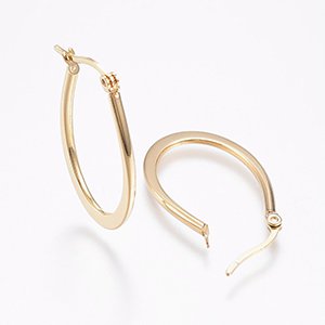 CH65662 Stainless steel earring hoops ,for jewellery 29mm//1set/ gold plated color,   ,material stainless steel,, (0 0)