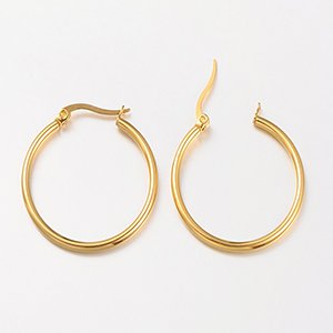 CH65675 Stainless steel earring hoops ,for jewellery 30mm//1set/ gold plated color,   ,material stainless steel,, (0 0)