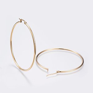 CH65676 Stainless steel earring hoops ,for jewellery 55mm//1set/ gold plated color,   ,material stainless steel,, (0 0)