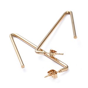 CH65678 Stainless steel stud earrings ,for jewellery 51mm//1set/ gold plated color,   ,material stainless steel,, (0 0)