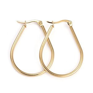 CH65682 Stainless steel earring hoops ,for jewellery 37mm//1set/ gold plated color,   ,material stainless steel,, (0 0)