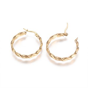 CH65685 Stainless steel earring hoops ,for jewellery 31mm//1set/ gold plated color,   ,material stainless steel,, (0 0)