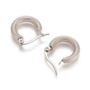 CH65714 Stainless steel hoop earrings  26mm/1pair steel color for jewellery   hoop earrings (0 0)