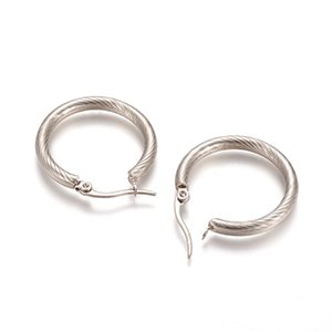 CH65716 Jewellery stainless steel earrings rings, ,26mm/1pair ,steel color (0 0)