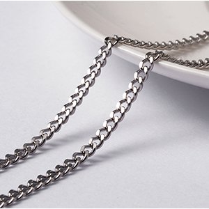 CH65729 Αλυσίδες Ατσάλι Curb Chain ,4X3mm/1Μέτρ. ,Ατσάλινο Χρώμα,Με το μέτρο (5.5 0) (16gr) ()